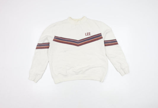 Womens UK Size S Lee White Pullover Sweatshirt