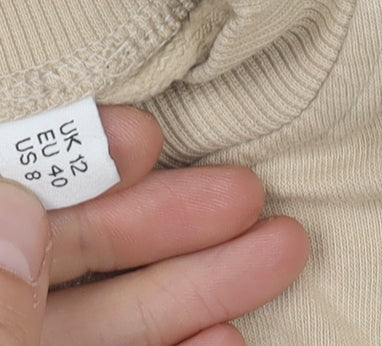 Womens UK Size 12 COLLUSION Beige Pullover Jumper