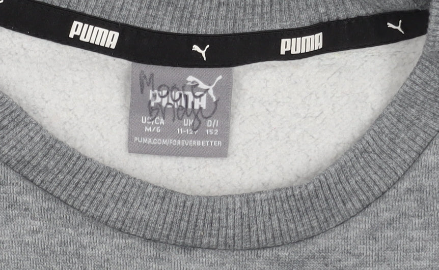 Puma Boys Grey Crew Neck Sweatshirt 11-12Y Pullover