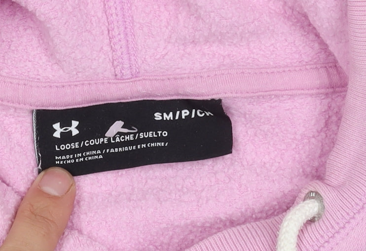 Womens UK Size S Under armour Pink Pullover Hoodie