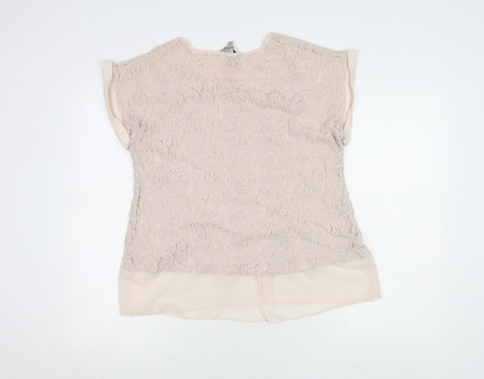 Coast Women Beige Lace Top Size 16