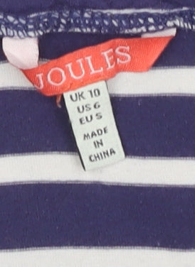 Joules Women's Blue Striped Long Sleeve Dress - Size 10