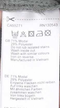 Brand and care label for Long Tall Sally Women's Green Wrap Top -, size S