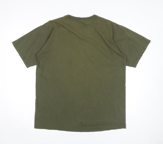 Nike Men's Green XL T-Shirt, Cotton Crew Neck