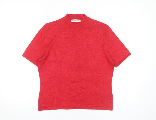 Womens UK Size L Jacques Vert Red Basic T-Shirt