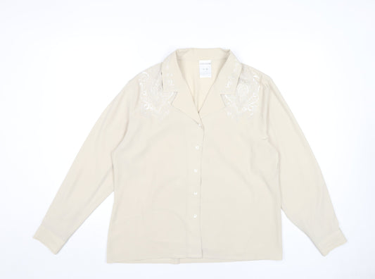 Womens UK Size 14 Alexon Beige Basic Blouse