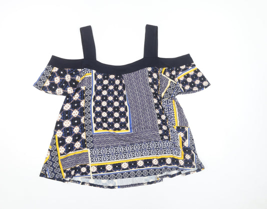 M&Co Women's Multicoloured Size 10 Off Shoulder Top