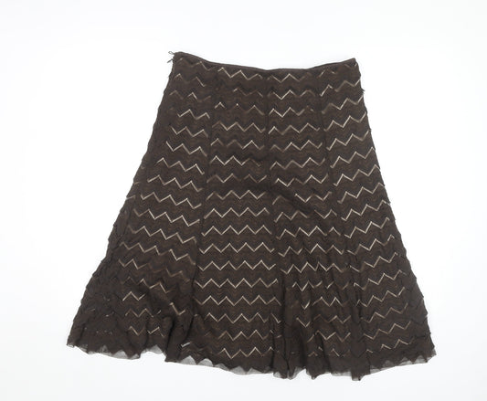 Marks and Spencer Women's Brown A-Line Midi Skirt UK 12