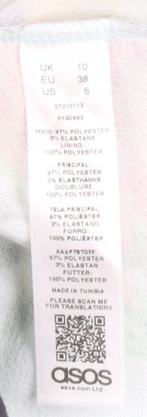 Close-up detail of ASOS Women's Multicoloured Floral Dress, size 10