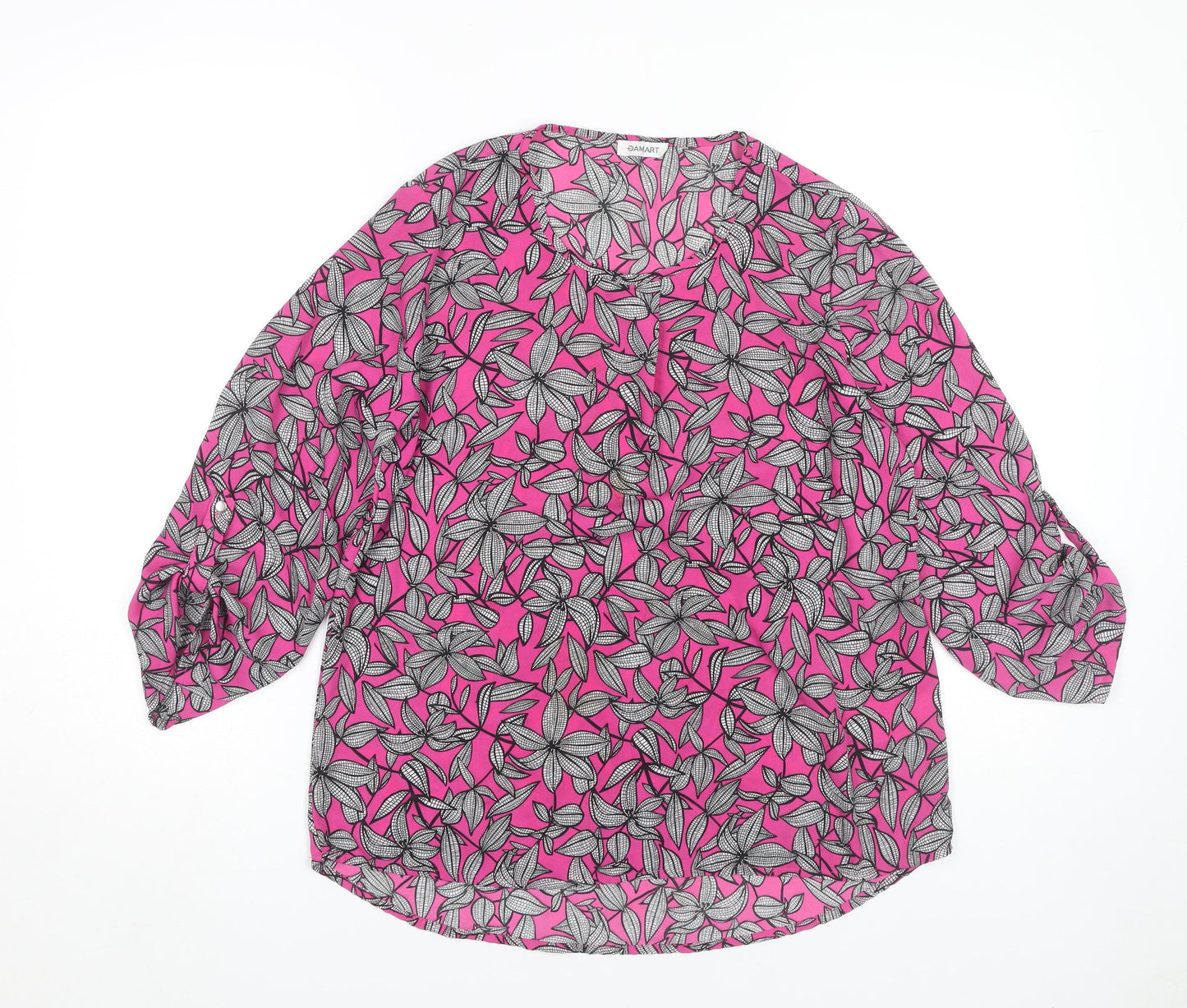 Damart Women's Pink Floral Blouse Size 10