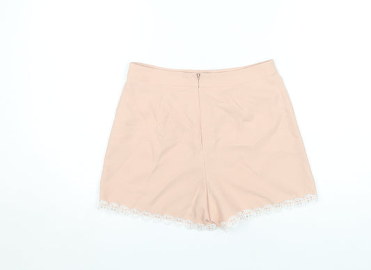 Miss Selfridge Petites Lace Accent Women's Beige Shorts