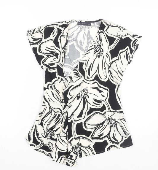 Marks and Spencer Women's Multicoloured Floral Wrap Top Size 6