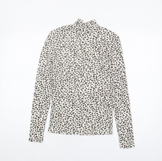 Clockhouse Women's Multicoloured Animal Print High Neck Top