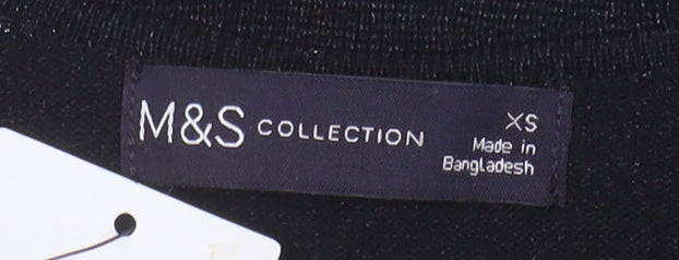 Womens UK Size XS Marks and Spencer Black Pullover Jumper