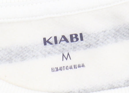 Kiabi Unisex White Striped Crew Neck Sweatshirt M