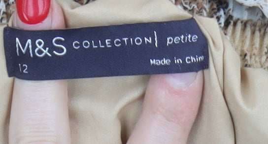 Marks and Spencer Women's Beige Pleated Skirt Size 12