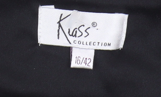 Kiass Collection Women's Black Floral A-Line Skirt Size 14