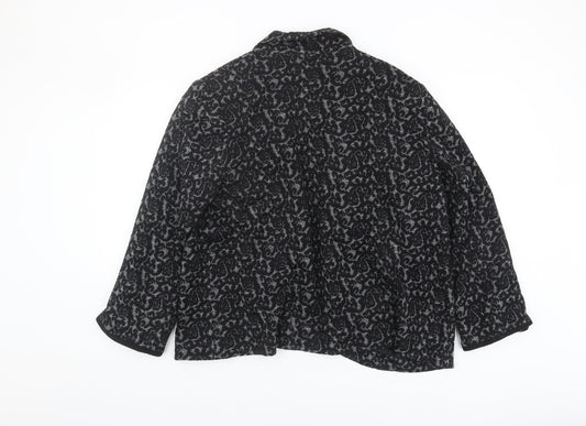 Roman Women's Black Animal Print Blazer Size 20