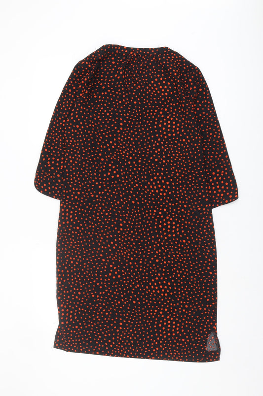 Marks and Spencer Women's Black Red Polka Dot Dress, Size 8