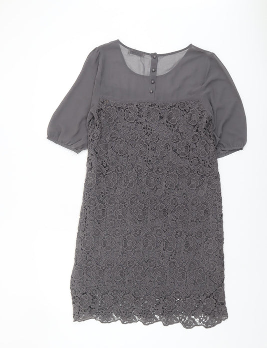 Darling Women's Grey Lace Shift Dress M