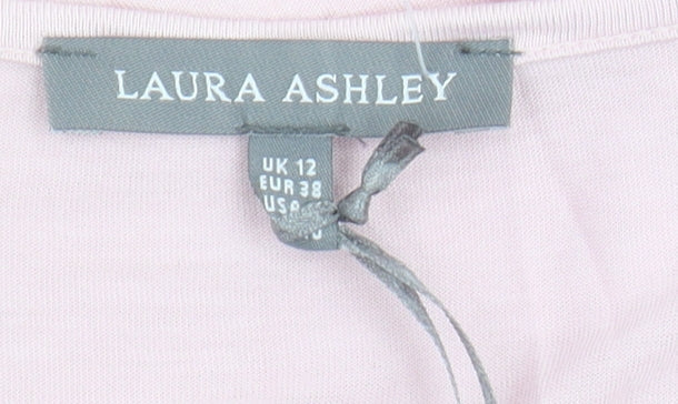 Laura Ashley Women's Pink Size 12 Cropped T-Shirt