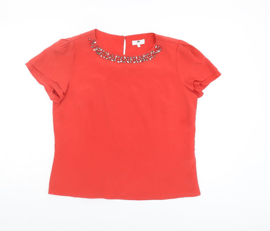 Womens UK Size 12 CC Red Basic Blouse