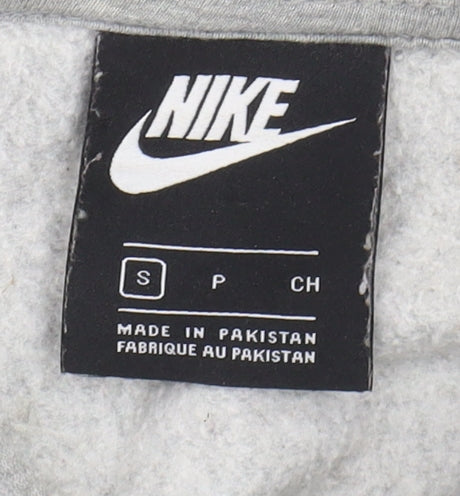 Nike Women’s Grey Full Zip Hoodie S with Logo & Pockets