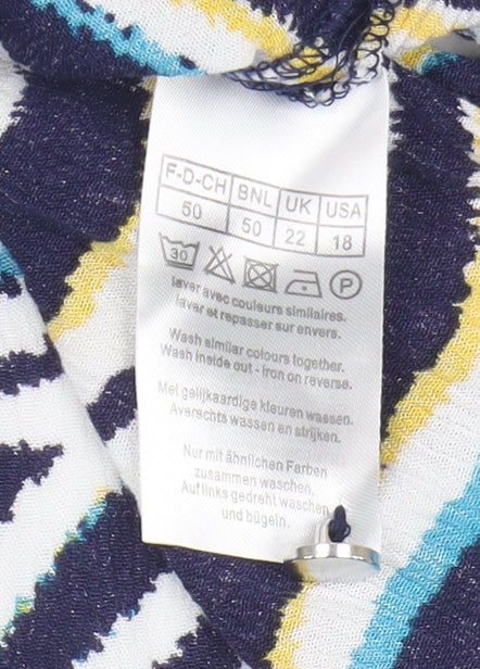 Damart Women's Multicoloured Size 22 Animal Print Blouse