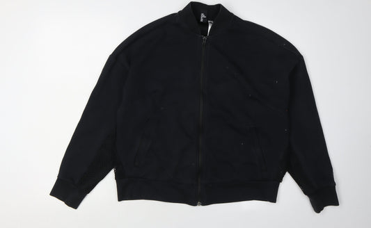 Additional front view of Adidas unisex black full zip sweatshirt l