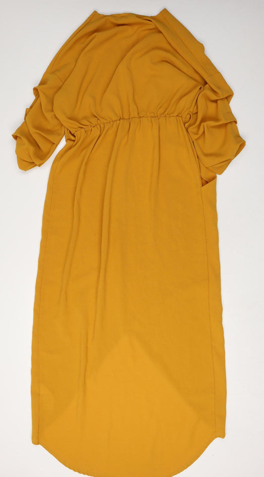 Club L London Women's Yellow Wrap Dress Size 12