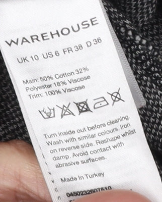 Womens UK Size 10 Warehouse Grey Basic Blouse