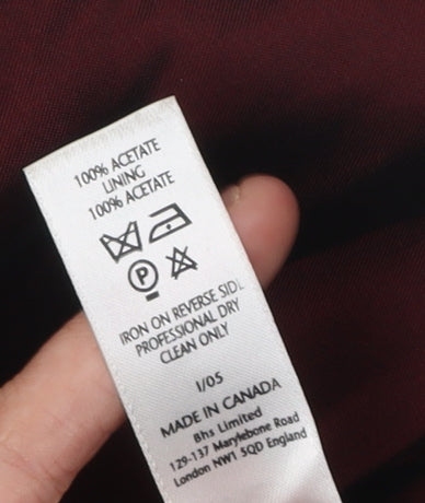 BHS Women's Long Red A-Line Strapless Dress Size 8