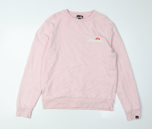 Additional front view of Ellesse Women's Pink Logo Pullover Sweatshirt, size 12