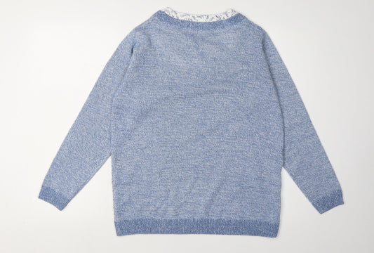 Womens UK Size M ISLE ESSENTIALS Blue Pullover Jumper