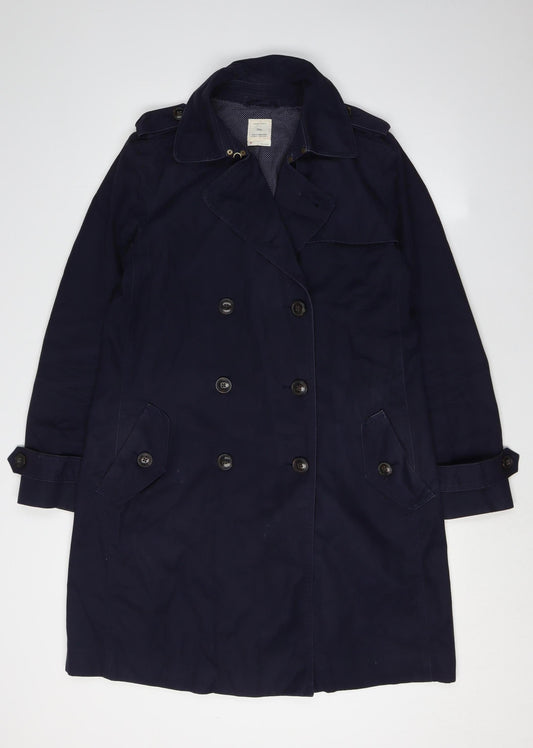 Womens UK Size M Gap Blue Trench Coat
