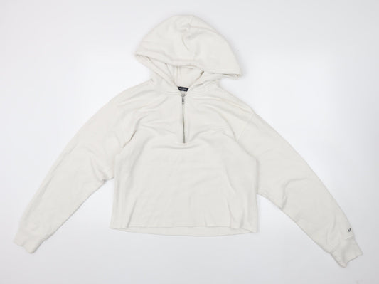 Womens UK Size S Abercrombie & Fitch White Full Zip Hoodie