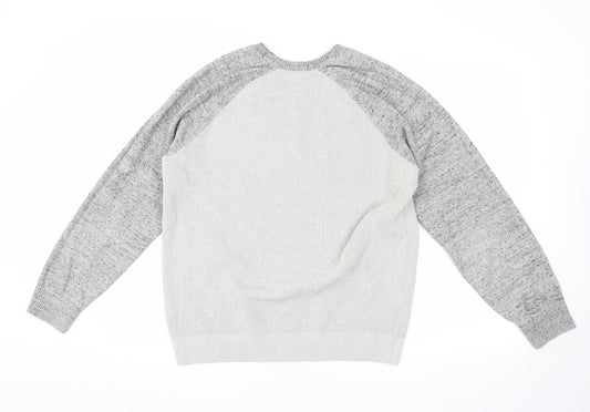 GAP Men's Grey Waffle-Knit Pullover Jumper