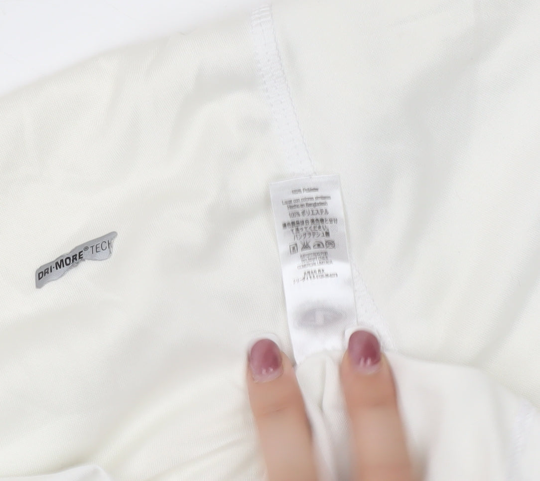 Men's White Crew Neck T-Shirt, Size M