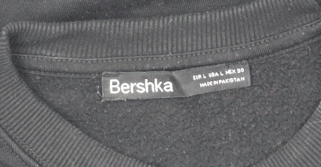 Mens UK Size L Bershka Black Pullover Sweatshirt