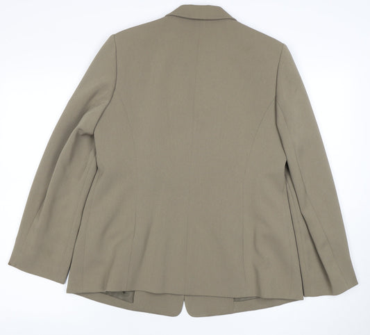 Eastex Women Brown Blazer UK 12 Three-Button Regular Fit