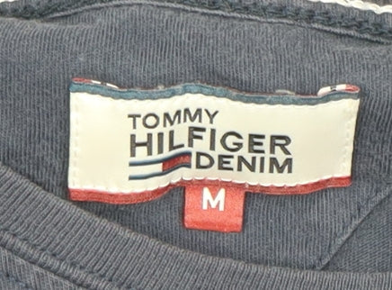 Tommy Hilfiger Men's Blue Crew Neck T-Shirt - Medium