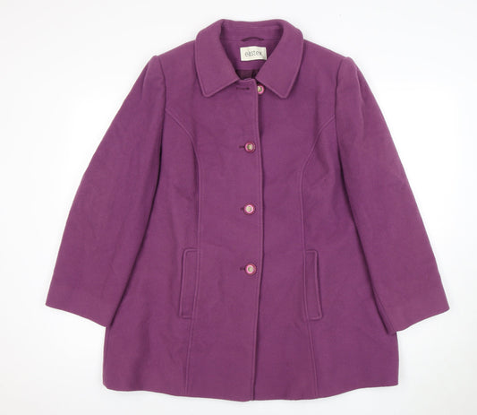 Womens UK Size 14 Eastex Purple Overcoat