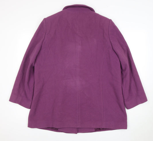 Womens UK Size 14 Eastex Purple Overcoat