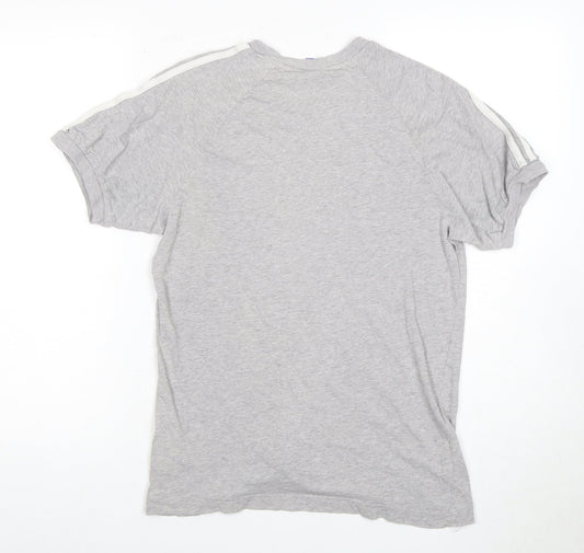 Adidas Men's Grey Logo T-Shirt, Size S