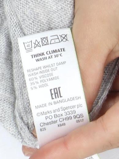 Womens UK Size 22 Marks and Spencer Grey Pullover Jumper