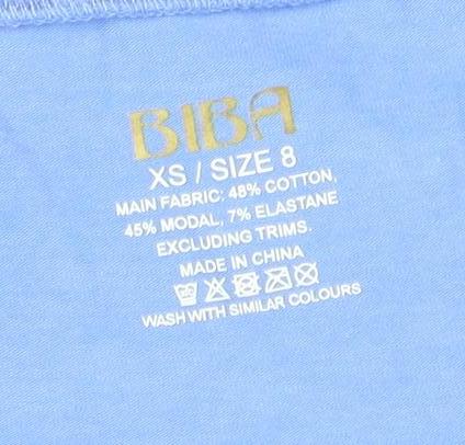 Womens UK Size 8 BIBA Blue Basic T-Shirt