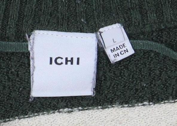 Womens UK Size L ICHI Green Pullover Jumper
