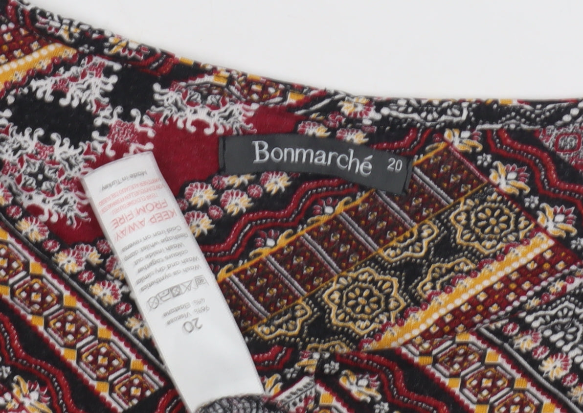 Bonmarché Women's Multicoloured Dress, 3/4 Sleeve, Size 20