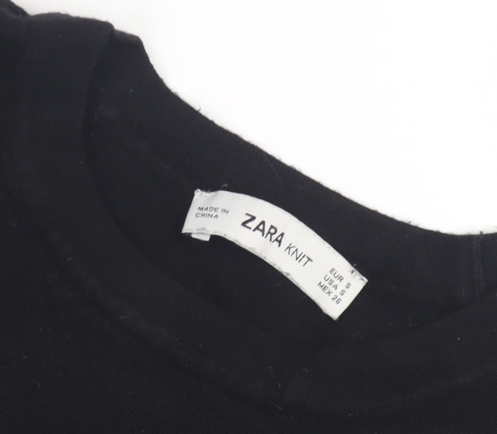 Womens UK Size 8 Zara Black Pullover Jumper