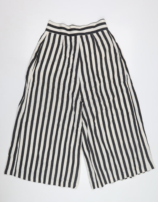Womens UK Size 8 H&M Relaxed Fit Wide-Leg Multicoloured Trousers